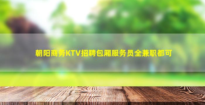 朝阳商务KTV招聘包厢服务员全兼职都可